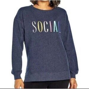 Wild Fox XS Social Sweatshirt Round Neck Long Sleeve Cozy Soft Great Gift NWOT